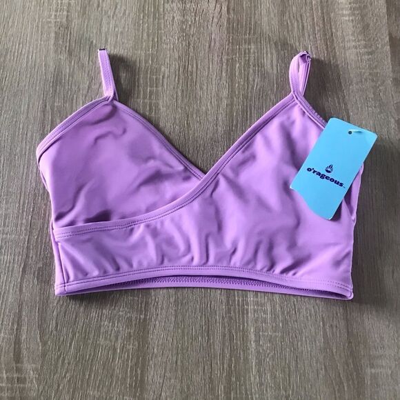 NWT … O’RAGEOUS “Size: S / Juniors” Lilac Midkini / Swimsuit Top - Picture 1 of 5